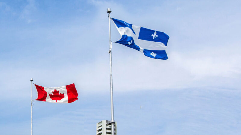 Flags of Quebec and Canada