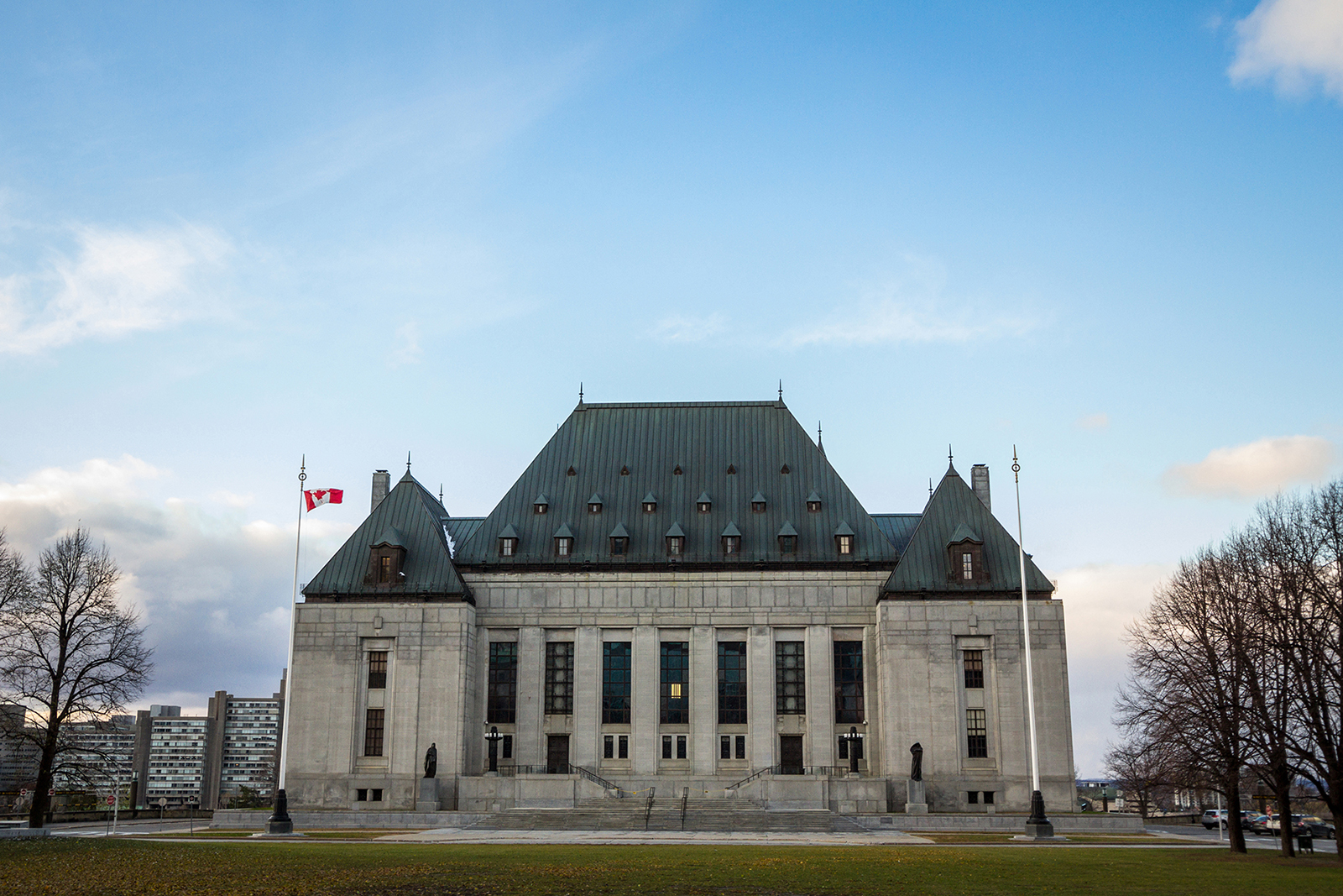 picture of the the entrance of the Supreme Court of Canada, or Cour Supreme du Canada, in Ottawa. The Supreme Court of Canada is the highest court of Canada, the final court of appeals in the Canadian justice system. Its decisions are the ultimate expression and application of Canadian law and binding upon all lower courts of Canada